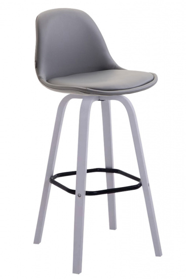 Barová židle Avika čalounění syntetická kůže, bílá, šedá