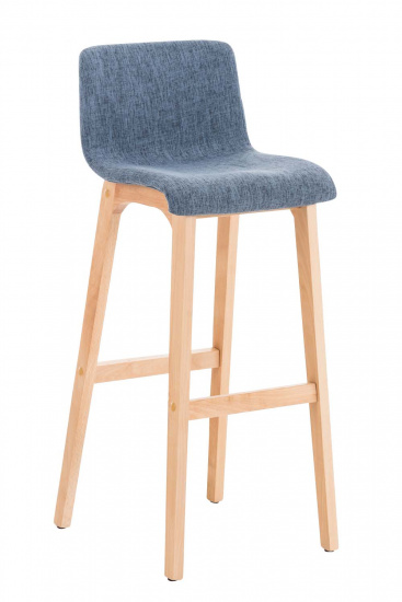 Barová židle Hoover látkový potah, přírodní, modrá