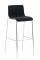 Barová židle Hoover látkový potah, chrom, černá