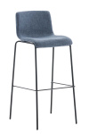 Barová židle Hoover látkový potah, černá, modrá