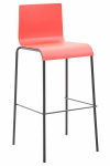 Barová židle Kado plast podnož kulatá černá, červená