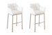 2 ks / set barová židle Damaso syntetická kůže, nerez, bílá