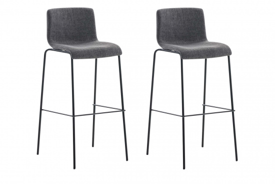 2 ks / set barová židle Hoover látkový potah, černá, světle šedá