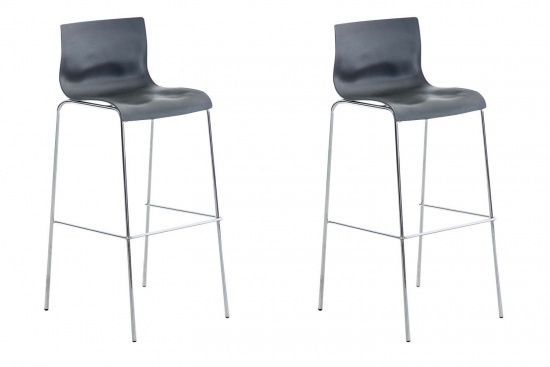 2 ks / set barová židle Hoover plast chrom, šedá