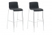 2 ks / set barová židle Hoover látkový potah, chrom, tmavě šedá