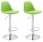 2 ks / set barová židle Kiel čalounění syntetická kůže, chrom, zelená