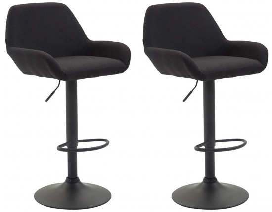 2 ks / set barová židle Braga látkový potah, černá