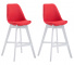 2 ks / set barová židle Cannes látkový potah, bílá, červená