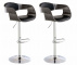 2 ks / set barová židle Kingston syntetická kůže, černá/šedá