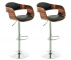 2 ks / set barová židle Kingston syntetická kůže, ořech/černá