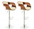 2 ks / set barová židle Kingston syntetická kůže, ořech/krémová