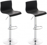 2 ks / set barová židle Hoover plast chrom, černá