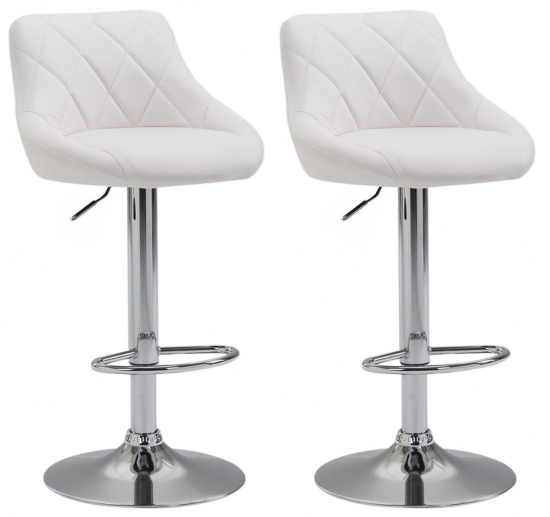 2 ks / set barová židle Lazio syntetická kůže, bílá
