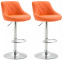 2 ks / set barová židle Lazio syntetická kůže, oranžová