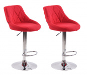 2 ks / set barová židle Lazio látkový potah, červená