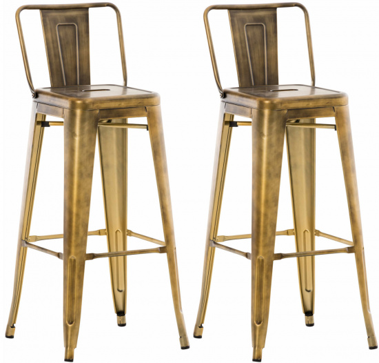 2 ks / set barová židle Factory, zlatá