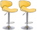 2 ks / set barová židle Las Vegas V2 syntetická kůže, žlutá