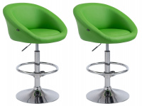 2 ks / set barová židle Miami V2 syntetická kůže, zelená