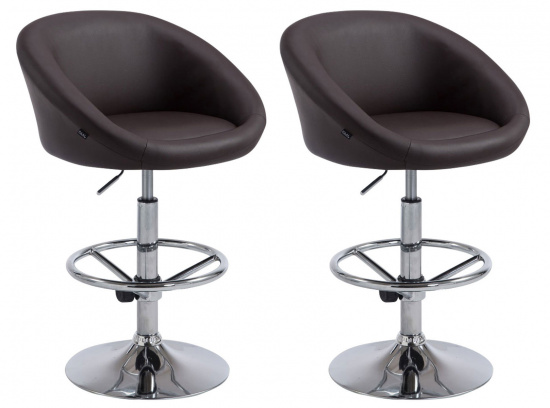 2 ks / set barová židle Miami V2 syntetická kůže, hnědá