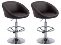 2 ks / set barová židle Miami V2 syntetická kůže, hnědá