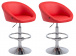 2 ks / set barová židle Miami V2 syntetická kůže, červená