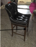 Barová židle Lakewood pravá kůže, Antik, černá