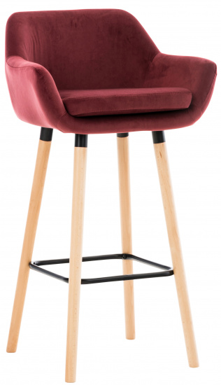 Barová židle Grant samet, červená