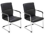 2 ks / set Jídelní / konferenční židle Somfy, černá