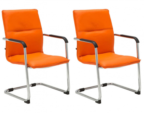 2 ks / set Jídelní / konferenční židle Somfy, oranžová