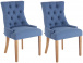 2 ks / set Jídelní židle Aberdeen látkový potah, antik-světlá, modrá