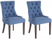 2 ks / set Jídelní židle Aberdeen látkový potah, antik, modrá