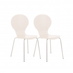 2 ks / set jídelní / konferenční židle Mauntin, bílá