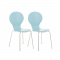 2 ks / set jídelní / konferenční židle Mauntin, světle modrá