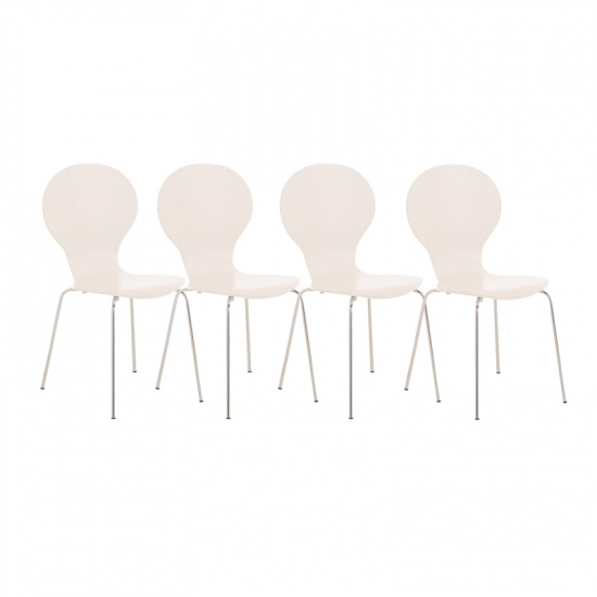 4 ks / set jídelní / konferenční židle Mauntin, bílá