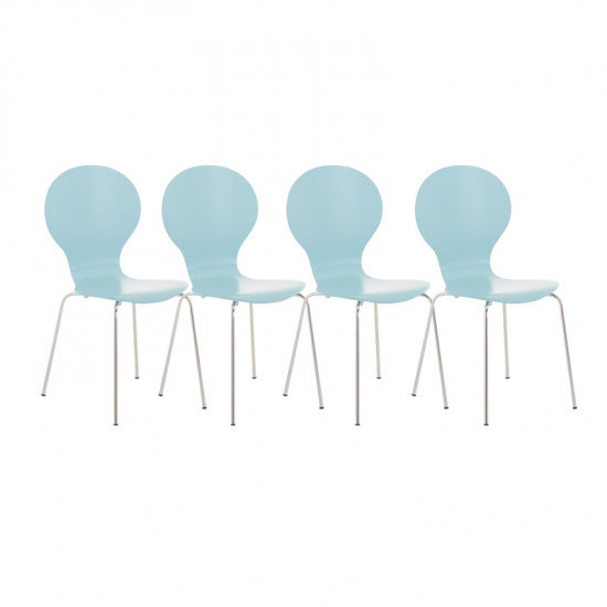 4 ks / set jídelní / konferenční židle Mauntin, světle modrá