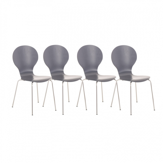 4 ks / set jídelní / konferenční židle Mauntin, šedá