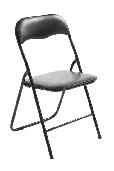 Skládací jídelní / konferenční židle, Emonio, černá / černá