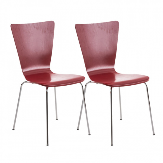 2 ks / set jídelní / konferenční židle Anaron, červená