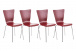 4 ks / set jídelní / konferenční židle Anaron, červená