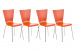 4 ks / set jídelní / konferenční židle Anaron, oranžová
