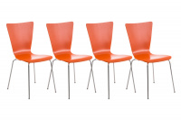 4 ks / set jídelní / konferenční židle Anaron, oranžová