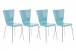 4 ks / set jídelní / konferenční židle Anaron, světle modrá