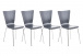 4 ks / set jídelní / konferenční židle Anaron, šedá