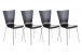 4 ks / set jídelní / konferenční židle Anaron, černá
