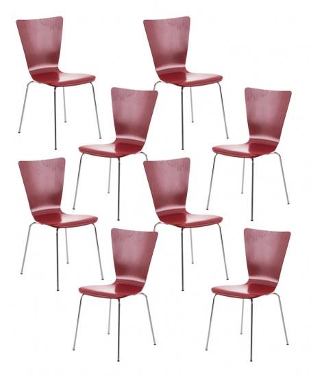 8 ks / set jídelní / konferenční židle Anaron, červená