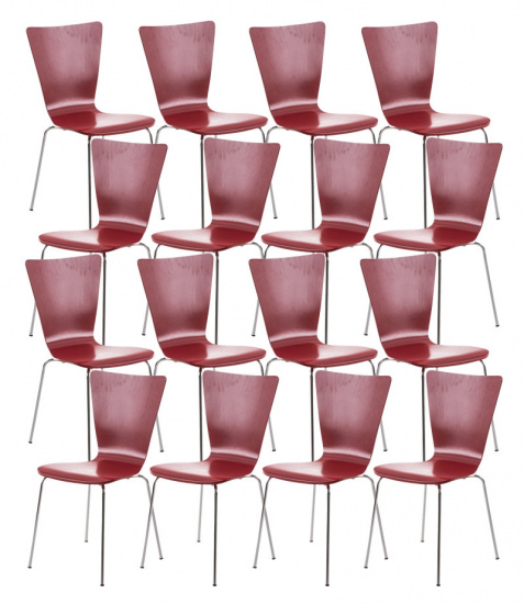 16 ks / set jídelní / konferenční židle Anaron, červená