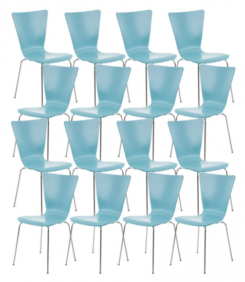16 ks / set jídelní / konferenční židle Anaron, světle modrá