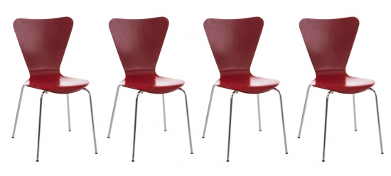 4 ks / set jídelní / konferenční židle Mendy, červená