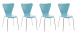 4 ks / set jídelní / konferenční židle Mendy, světle modrá