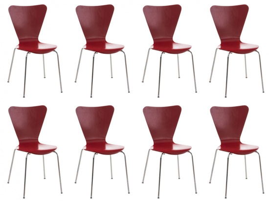 8 ks / set jídelní / konferenční židle Mendy, červená